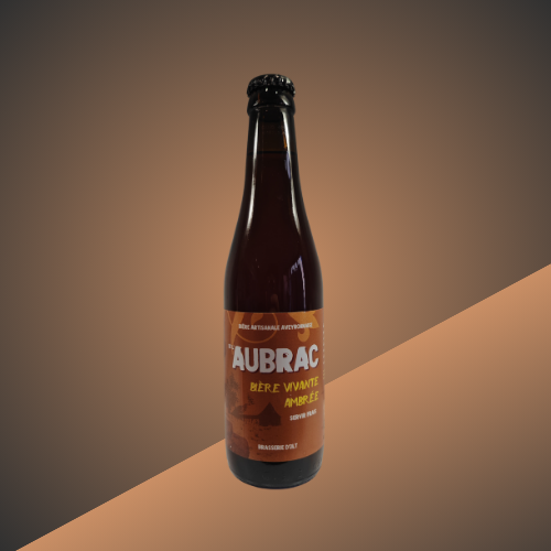 Bière vivante ambrée Aubrac de la Brasserie d’Olt, vendue chez L’Étal de l’Aveyron à Agde