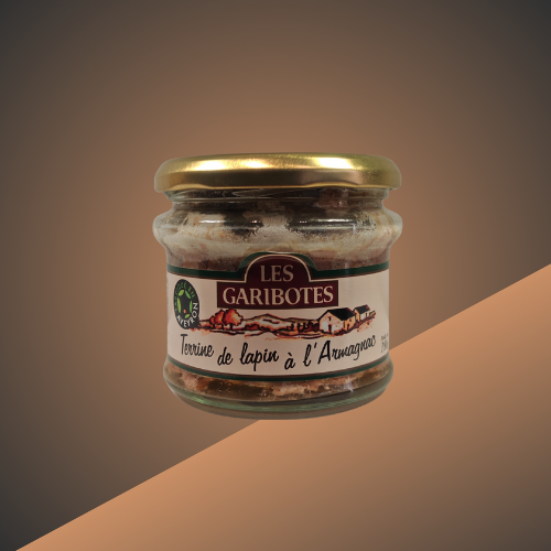 Terrine de lapin à l’armagnac Les Garibotes vendue par L’Étal de l’Aveyron à Agde