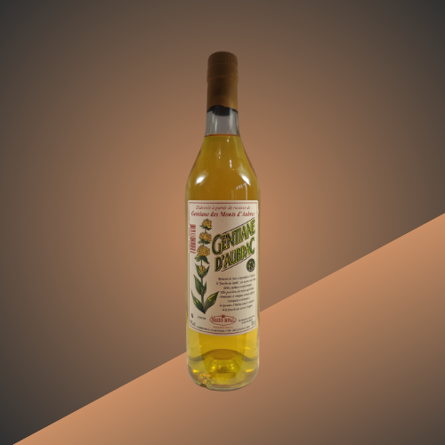 Bouteille de Gentiane d’Aubrac, apéritif traditionnel aveyronnais disponible chez L’Étal de l’Aveyron à Agde