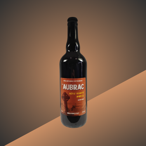Bière artisanale Aubrac ambrée de la Brasserie d’Olt, disponible chez L’Étal de l’Aveyron à Agde